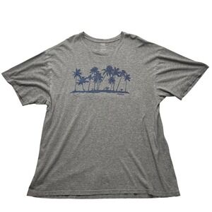 Reebok Mens XL Gray Palm Tree Graphic T-Shirt Short Sleeve Cotton Blend Tee